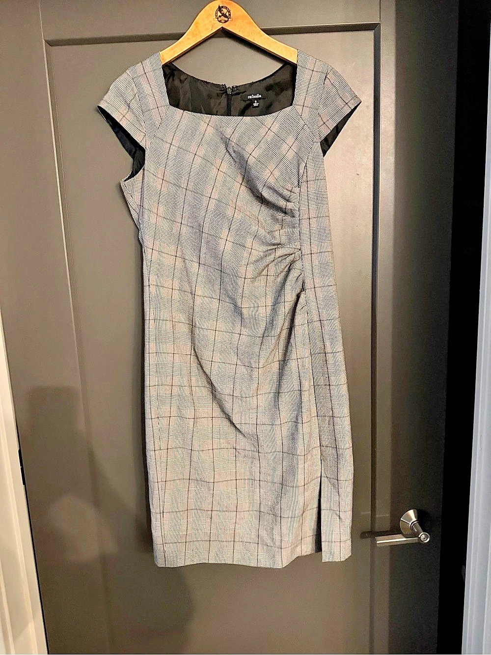 rafaella Glen Plaid Midi Dress Business Casual Cocktail Flattering Size 8